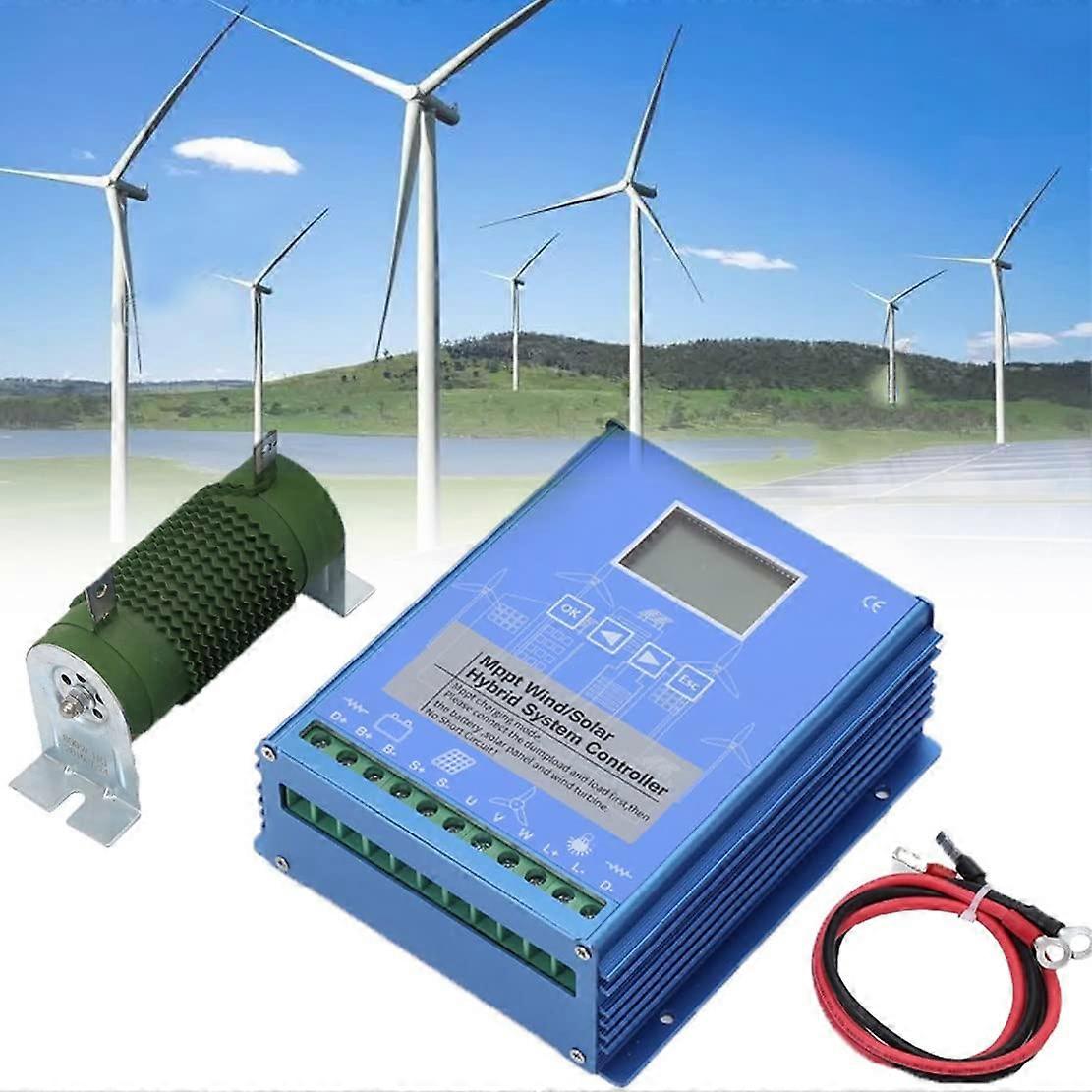 Wind Solar Hybrid MPPT Charge Controller 2000W 12V 24V 48V Off Grid Battery Regulator with LCD