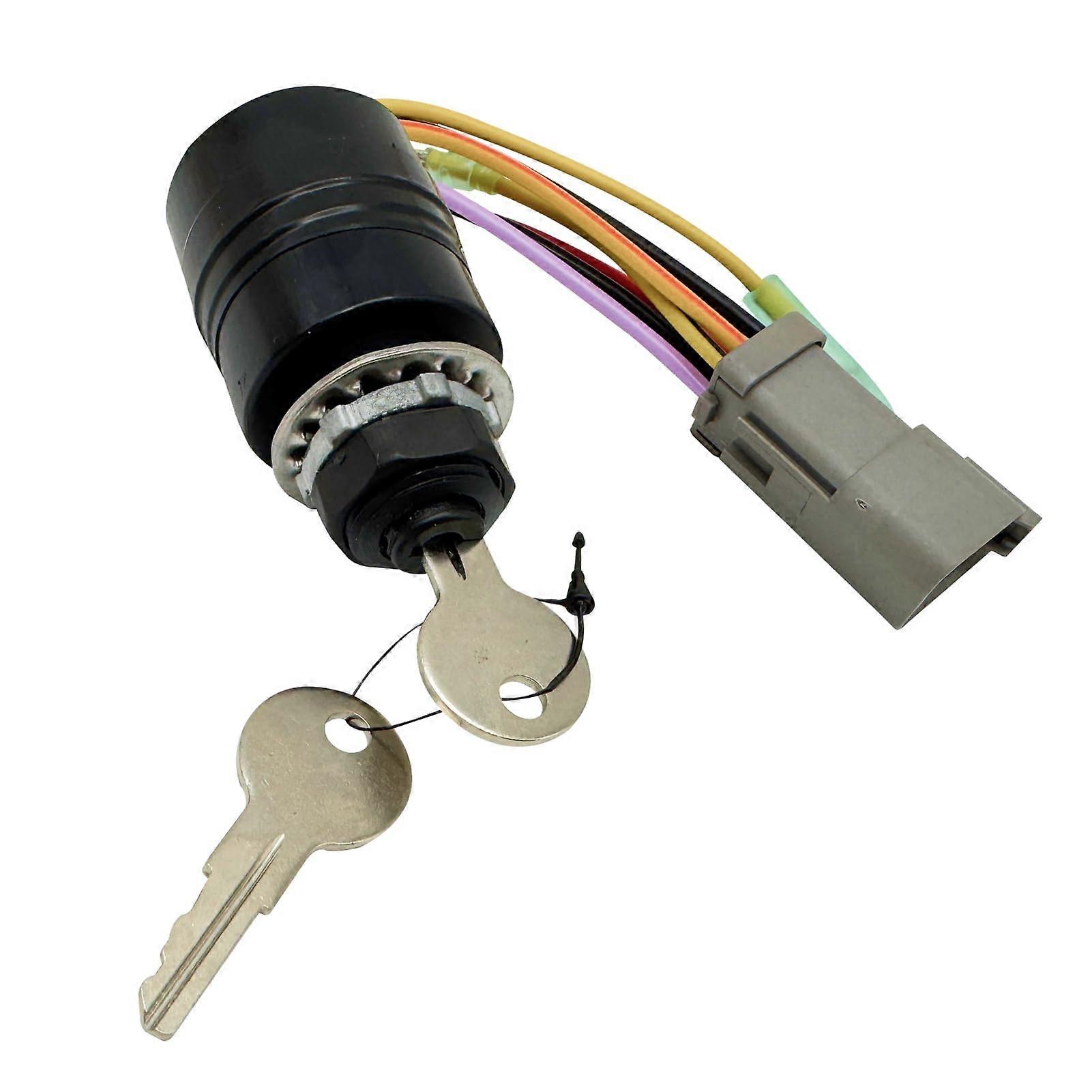 Boat Ignition Switch 3Position 6 Wire with 2 Keys for Tracker Boats Direct Replacement