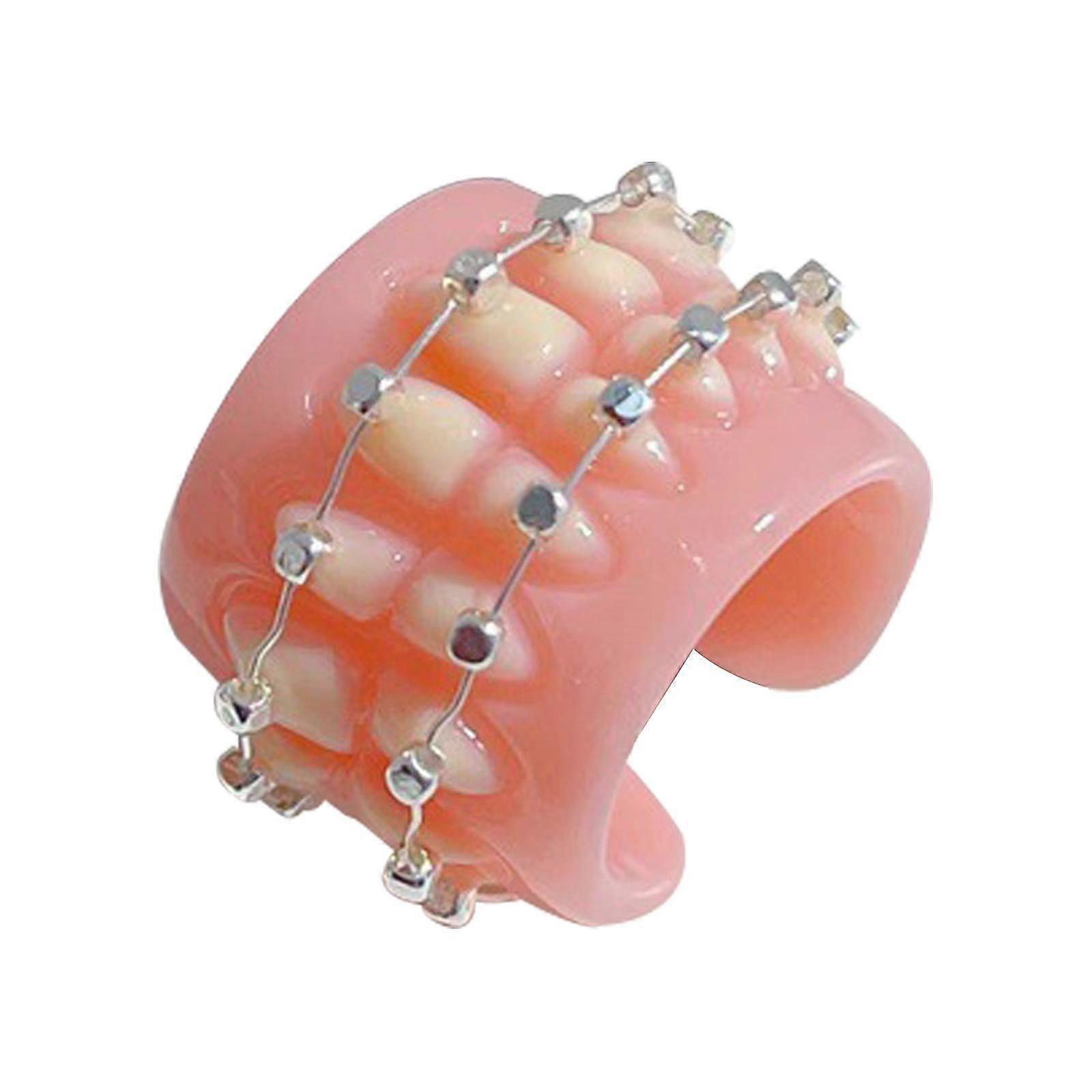Cute Resin Braces Cute Resin Teeth Couple Ring