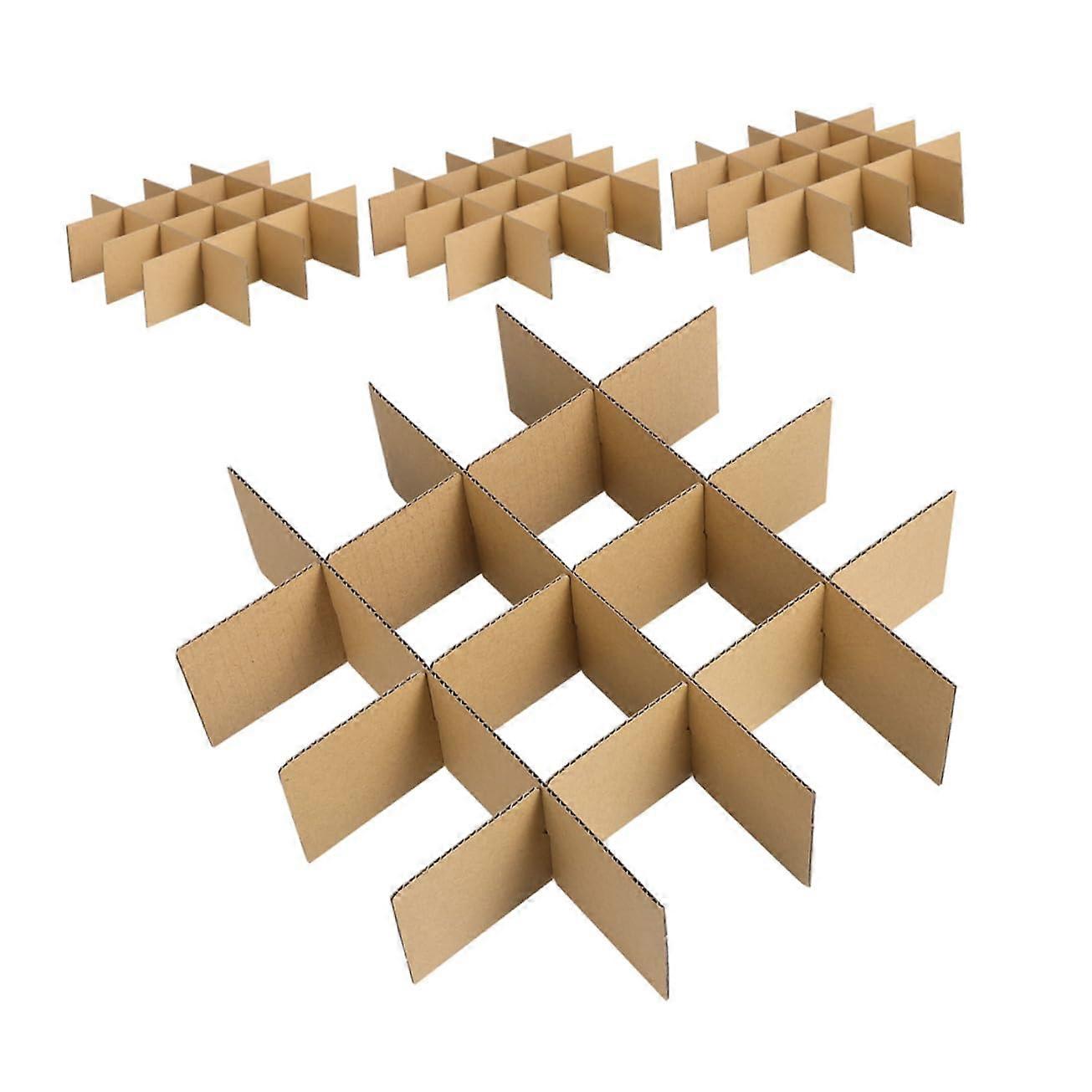 4 Sets Cardboard Box Dividers  Strength ShockAbsorbing Inserts for Fragile Moving and