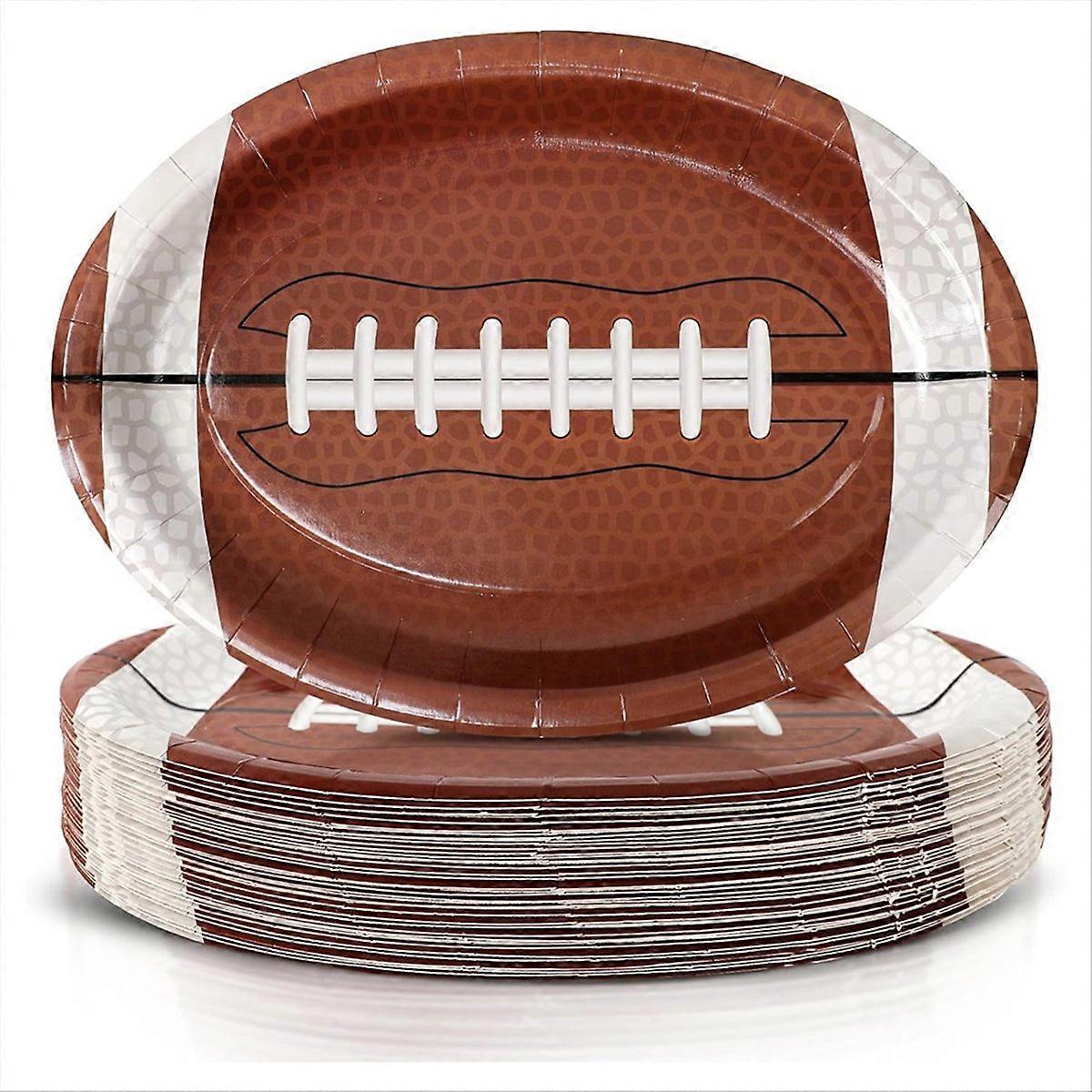 50Pcs Football Shaped Disposable Paper Dinner Plates Tableware