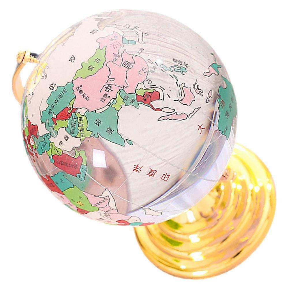 Desktop Globe Decor For Home Rotating Globe With Base Crystal Globe Photography Prop 1Set