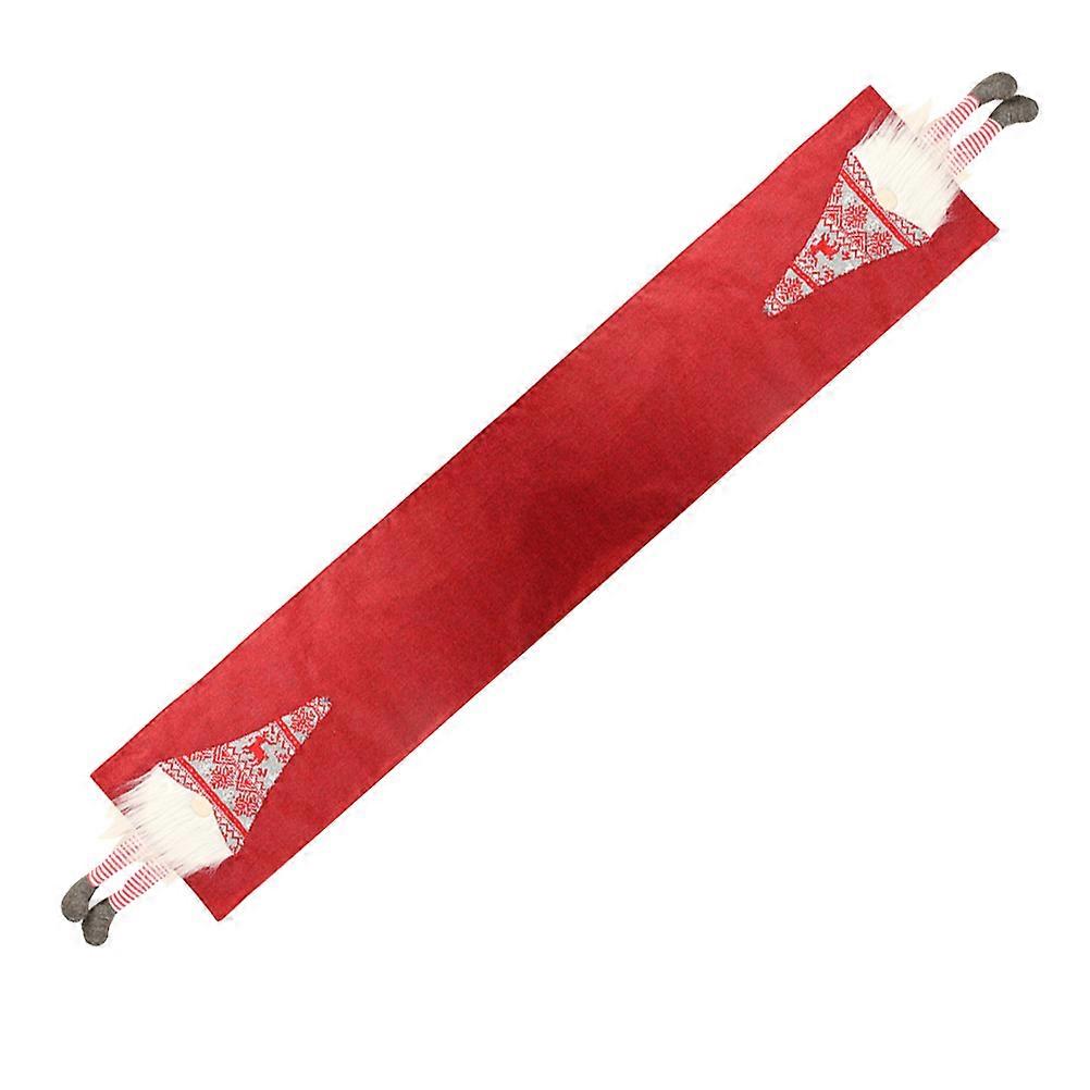 Xmas Party Table Flag Red for Table Decoration 2Pcs Creative Christmas Runner