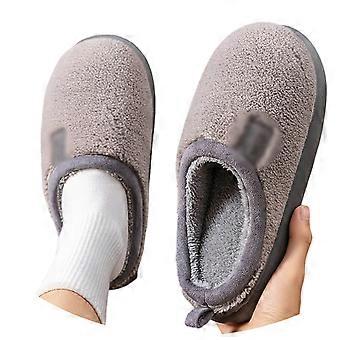Damehjemmesko i memory foam med svangstøtte, bløde plys-indendørssko – kompatible med Z01 grå, størrelse 44