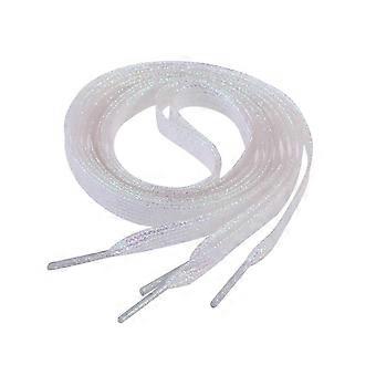 Lacci piatti glitterati da 1,1 m, lacci piatti colorati per scarpe da ginnastica (bianchi) buoni