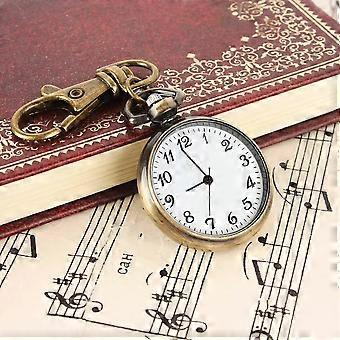 4X Bronze Color Round Pendant Quartz Watch Pocket Keyring Ladies Kids Watch Gift Watch Xmas Gift