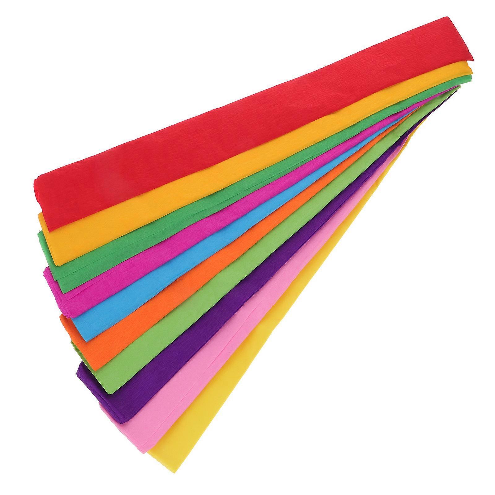 Presentpapper av silkespapper, kräpppapper, blompapper, 10 st, flerfärgade