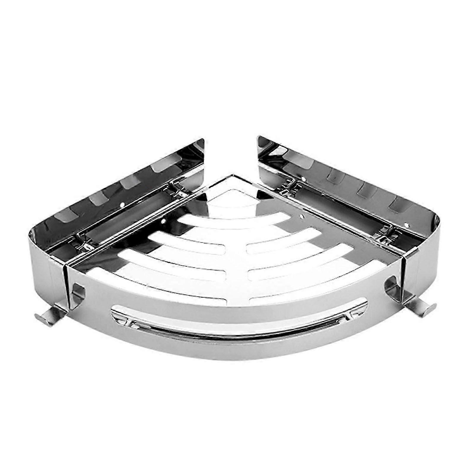 Space-Saving Corner Shower Caddy with Hooks, Easy Punch-Free Installation