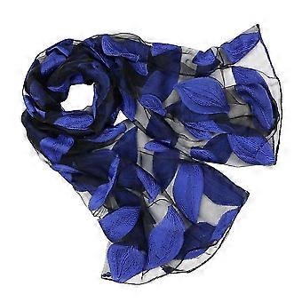 Châle d'été rectangulaire en organza bleu, protection solaire, 1 pièce