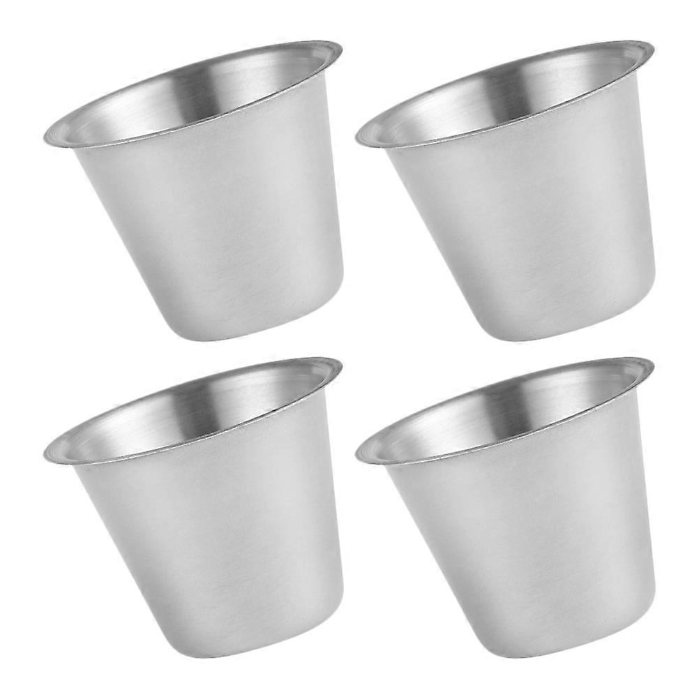 Multi-Function Condiment Cup Stainless Steel Sauce Holder for 4Pcs