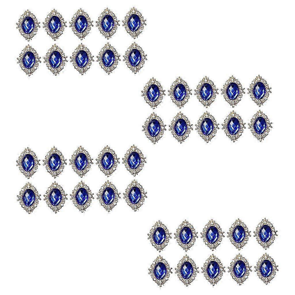 4x 10Pcs Rhinestone Button Flatback Embellishment Sewing Decor
