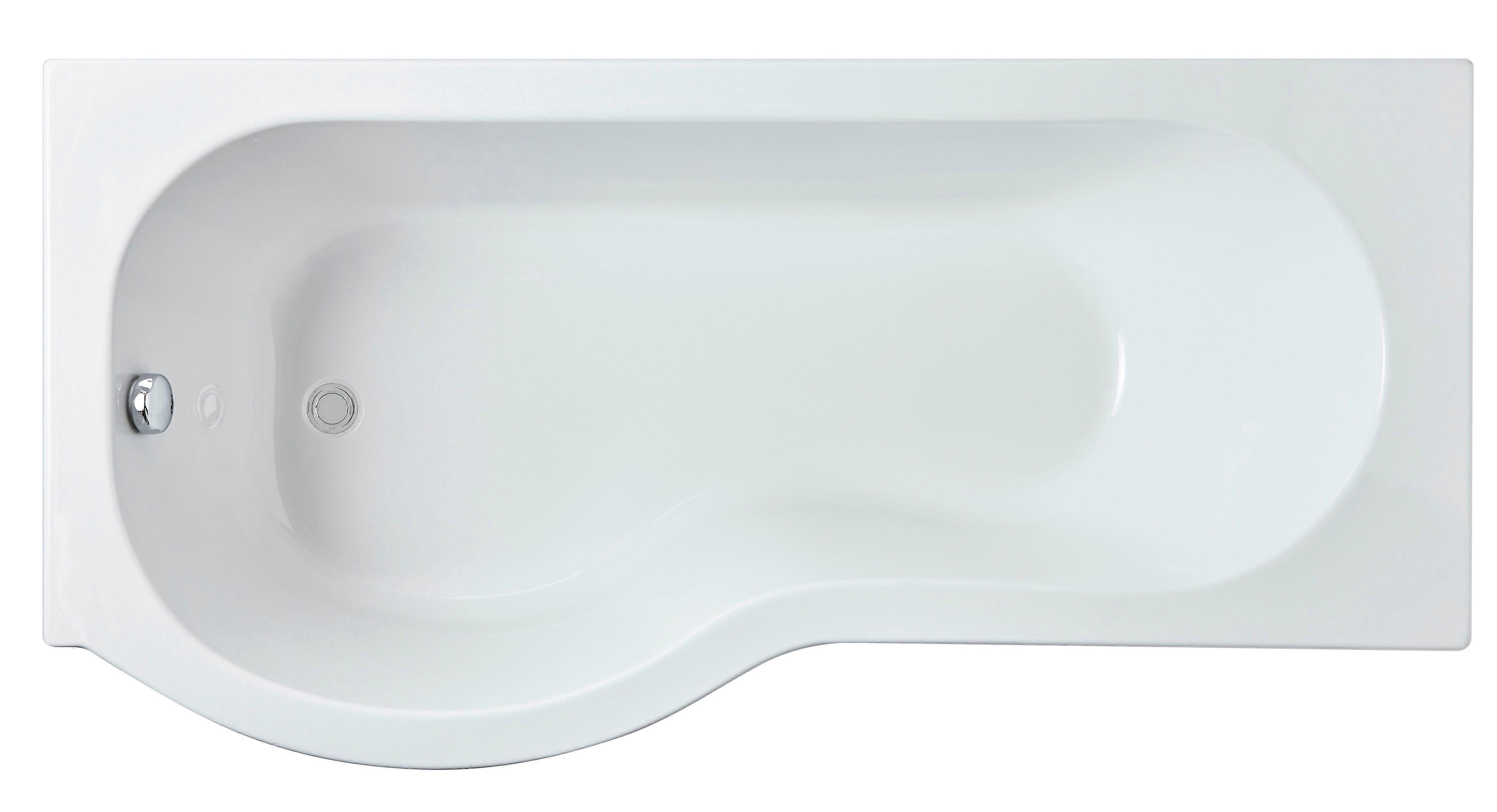 1600mm P shaped showerbath LH