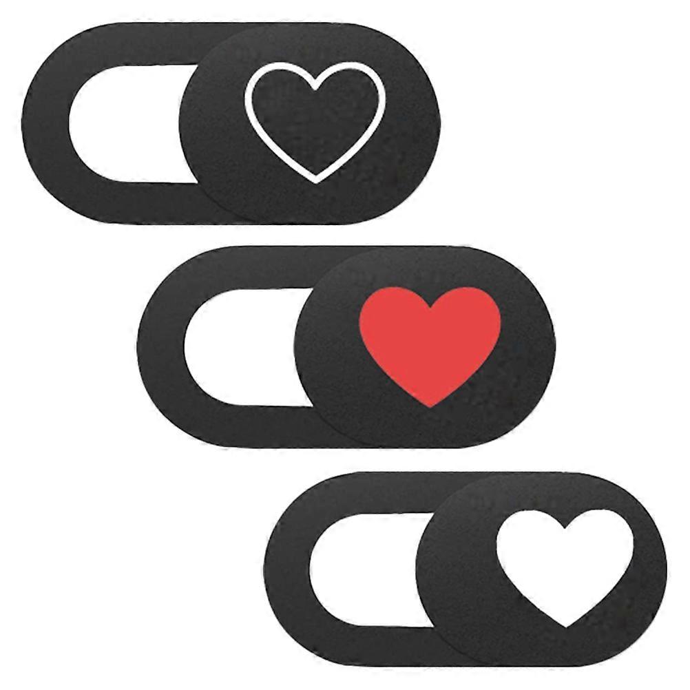 3PCS Heart Pattern Camera Cover Slide Blocker Tablet Camera Protection Cover