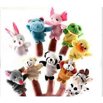Set med 10st Söt Finger Leksak, Finger Spel Djur Docka Mjuka Plysch Leksaker, Djur7 * 3cm