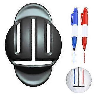 XYYC-Portable Golf Ball Line Liner with 2 Marker Pens Durable Golf Ball Marking Alignment Tool Easy Operation