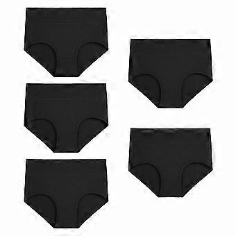 5-Pack Women's High-Waist Soft Cotton Panties, Stretch Full Coverage Hipster Briefs, Size S