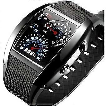 Reloj LED para hombre, resistente al agua, deportivo, con contador y correa de silicona.