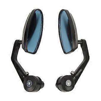 Espejo retrovisor lateral plegable para motocicleta, diseño ovalado giratorio con tecnología antivibración.