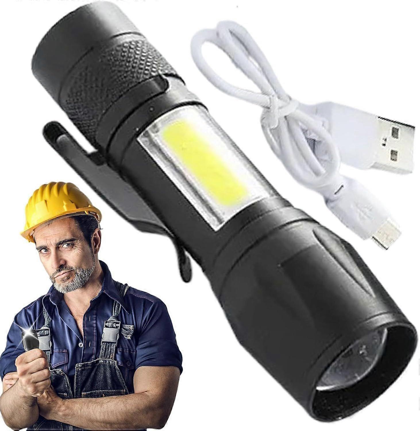 Rechargeable pocket flashlight, portable LED flashlight, waterproof LED flashlight, small flashlight