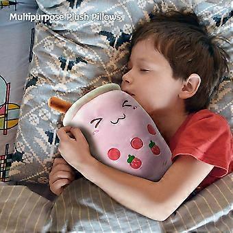 AYNKH – Poupée Peluche Boba Thé Au Lait – Oreiller Doux En Forme De Dessin Animé – Porte-clés Rose – Cadeau Anniversaire