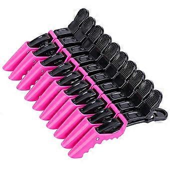 Haarspangen für Frauen von HH&LL breite Zähne & doppelgelenkiges Design Alligator Styling Sectioning Clips von professioneller Friseursalonqualität 10er Pack (Rosenrot