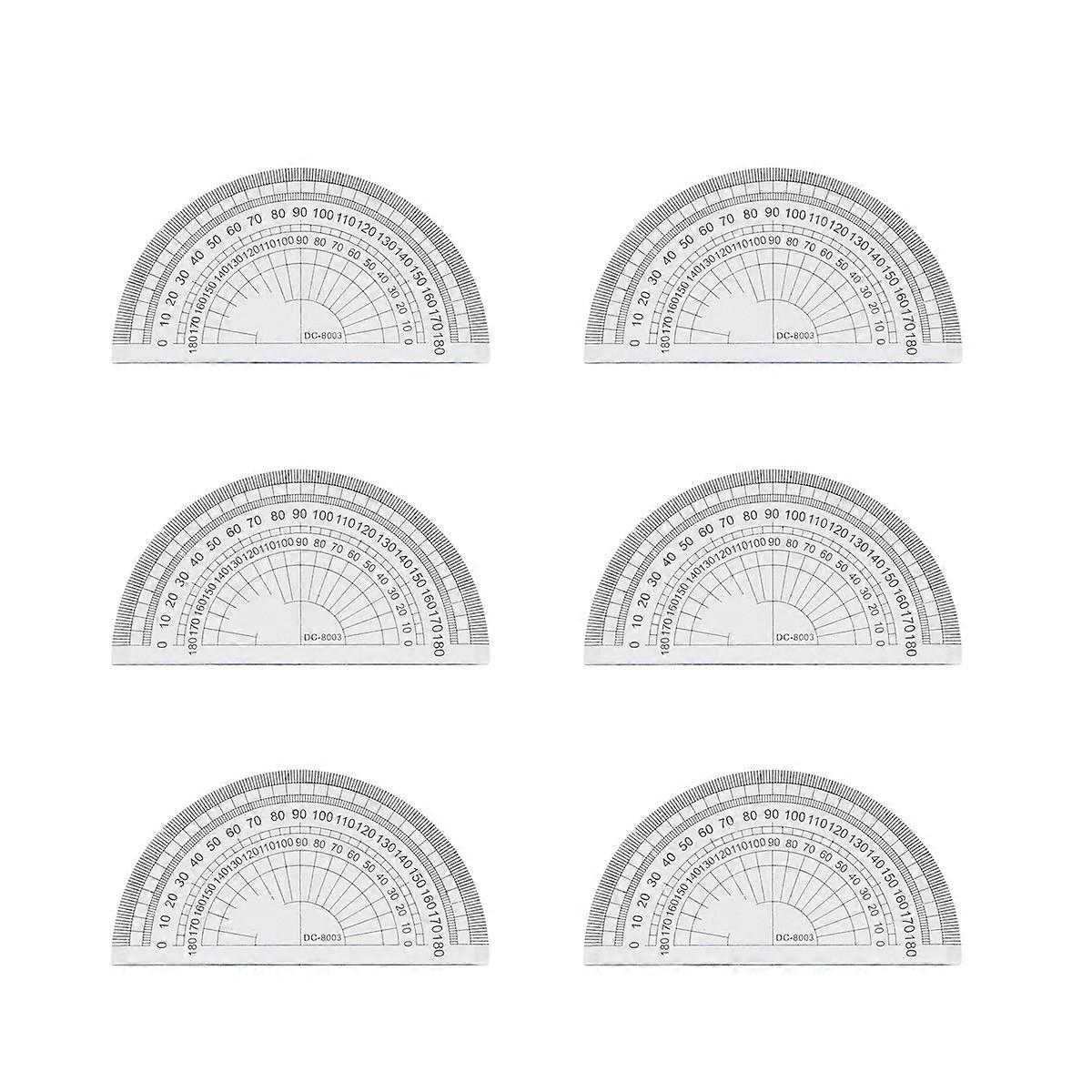 10pcs Clear Plastic Protractor Math Protractor 180 Degrees Protractor For Angle Measurement Student School Office Supply