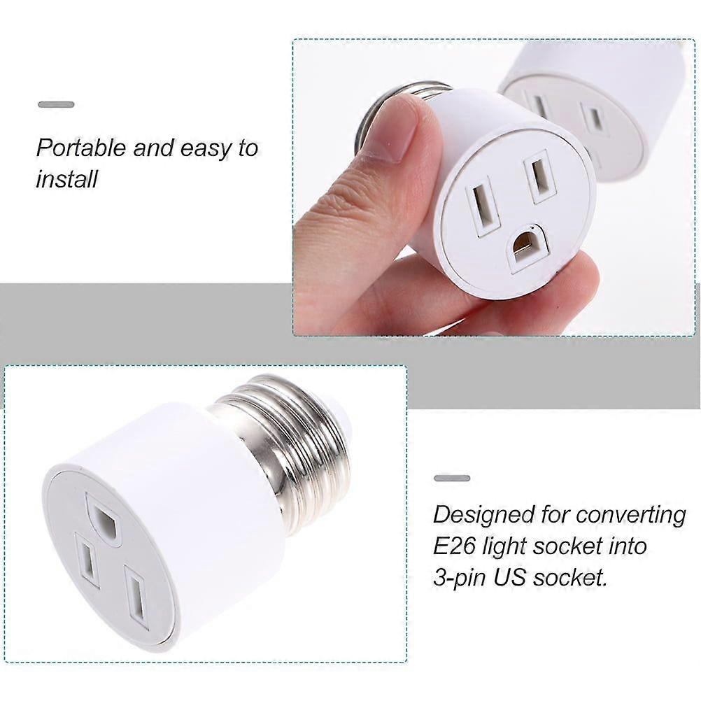 9 pcs Light Bulb Socket Outlet Adapter E26 Light Socket Outlet To 3-prong Plug