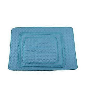 Blue Pet Bed House Cool Mat Summer Fabric Pad Comfortable Breathable 100x70cm