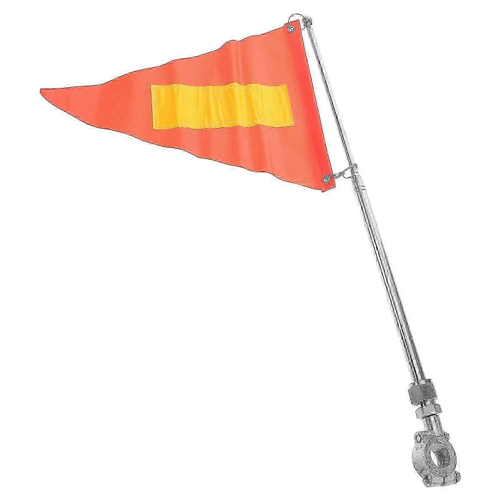 Bicycle Flag with Adjustable Pole Compatible with Motorcycle Safety Use