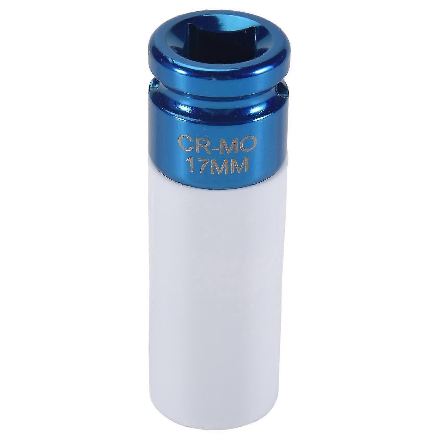 Alloy Wheel 1/2" Drive 17mm Set Thin Wall Deep Impact Nut Socket Blue