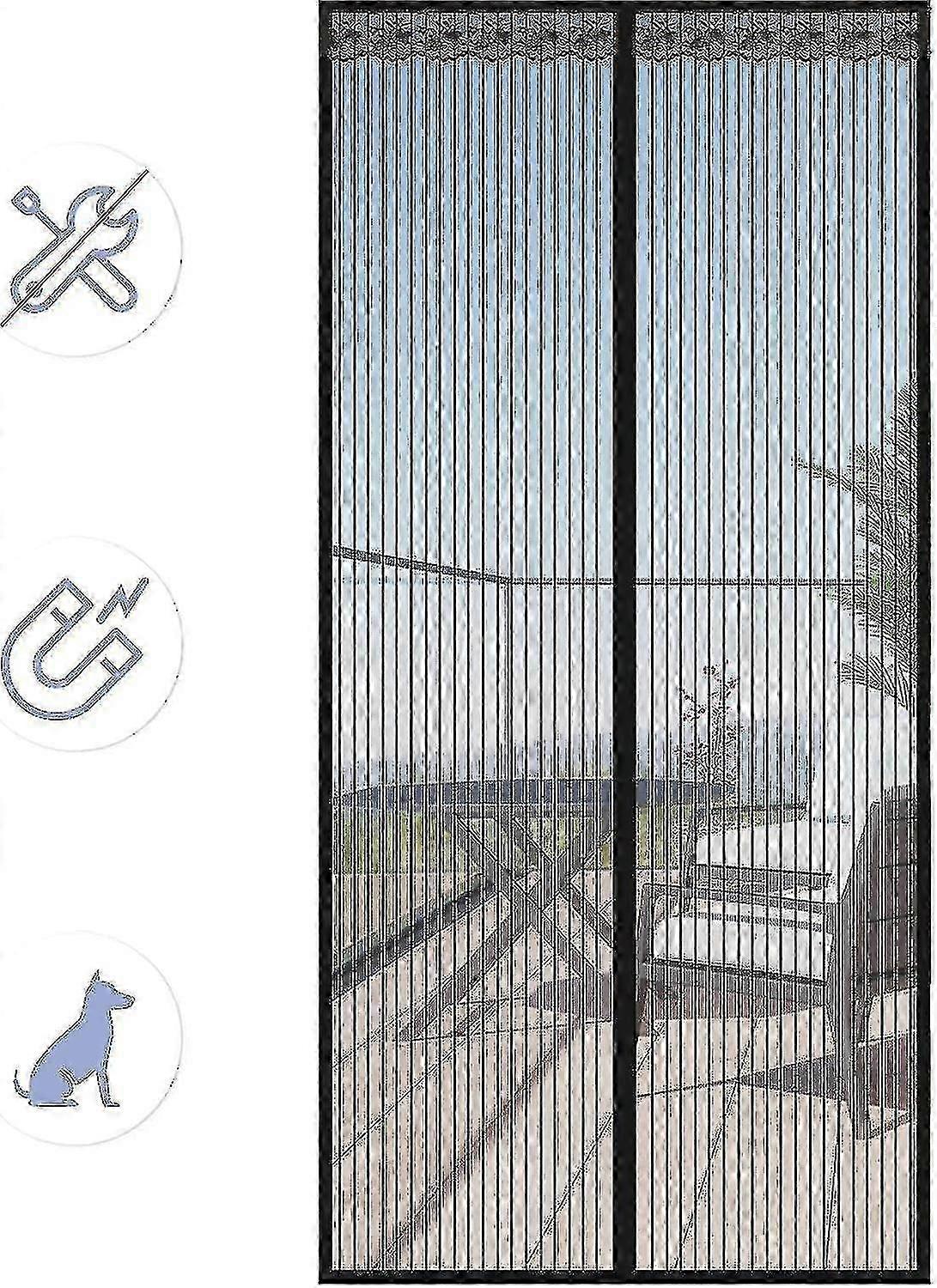 Moustiquaire de porte à fermeture automatique, empêchant les insectes de s'échapper et repoussant les insectes.
