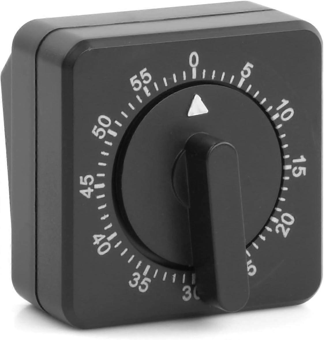 Kitchen Timer, Adjustable 60 Minute Mechanical Timer for Kitchen Home Baking Tool,1 Hour Black Square Alarm Reminder