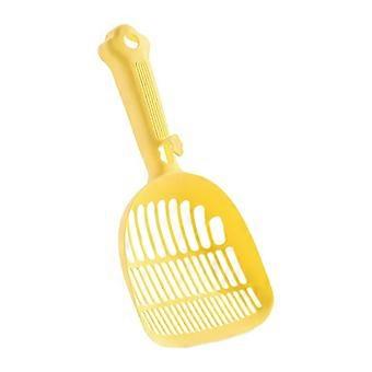 Ergonomic Long Handle Cat Litter Scoop, Deep Sifting, Angled Design, Efficient Clumping Removal, Yellow