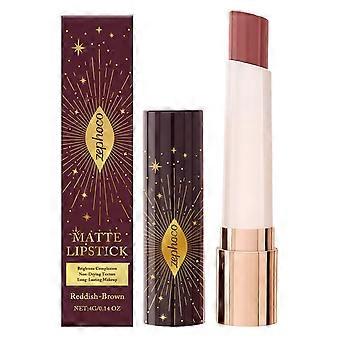 Zephoco Red Brown Starry Matte Lipstick for Daily Creation Matte Matte Lipstick Natural, Smooth, Easy to Color