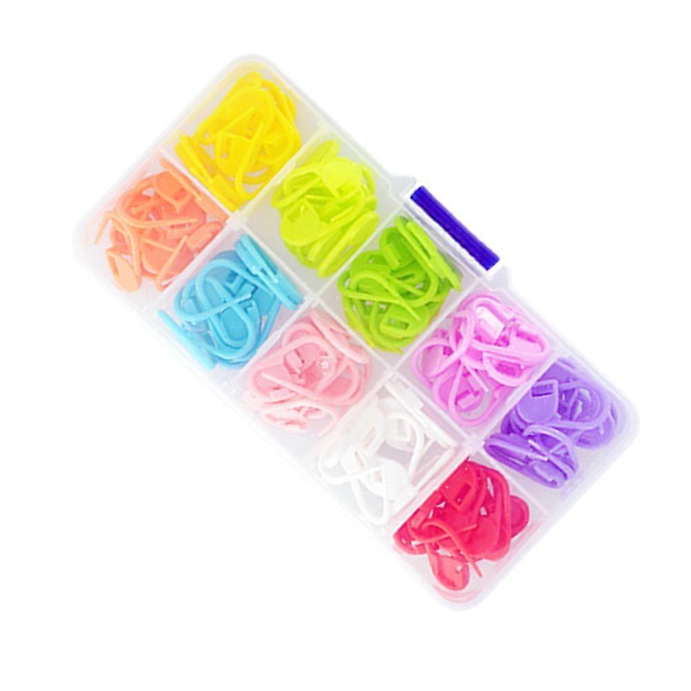 Plastic Knitting Needle Clips Locking Stitch Markers for 2 Boxes Multi Use