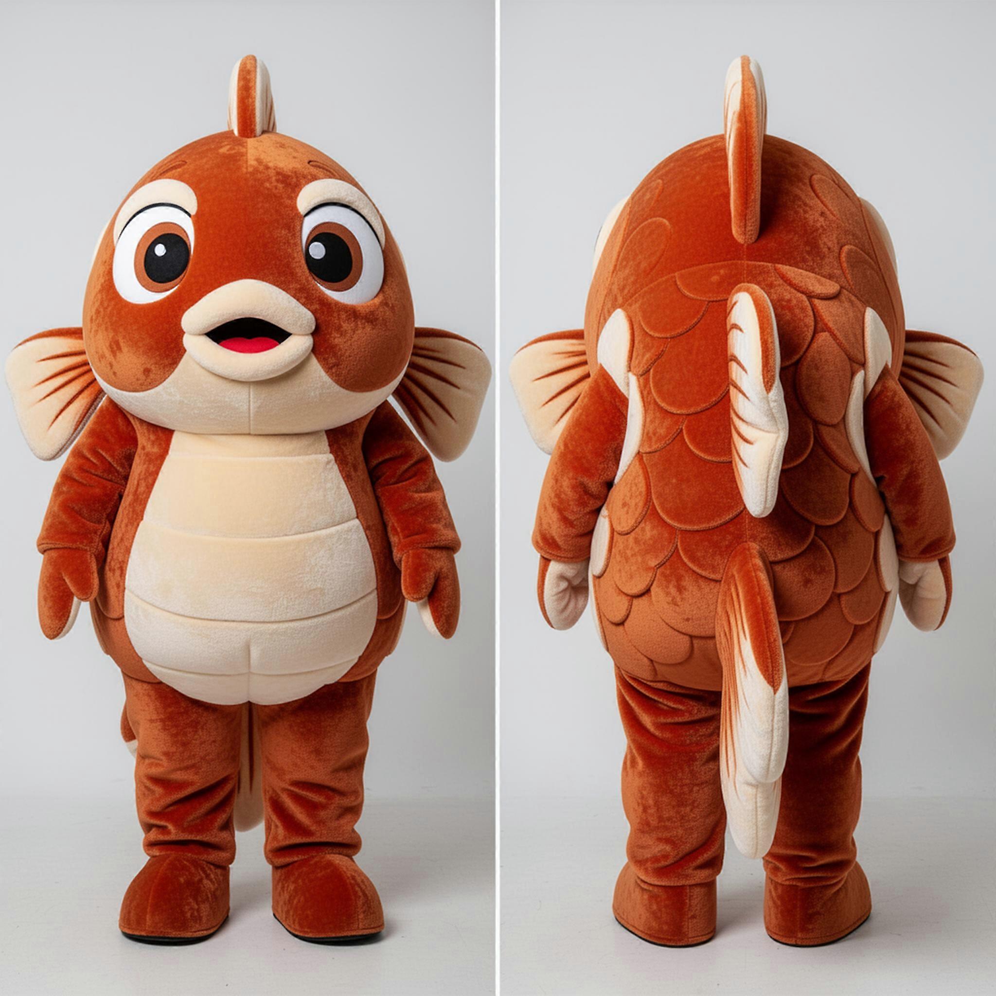 MASTICOT Rust Orange Rounded Goldfish Mascot