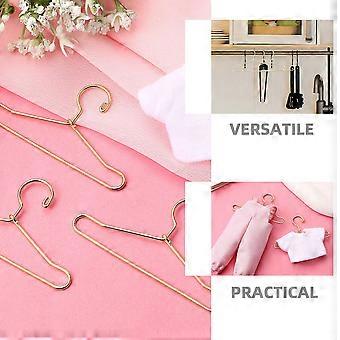 Golden Doll Clothes Hangers for Organizing 20Pcs Small Metal Doll Outfits