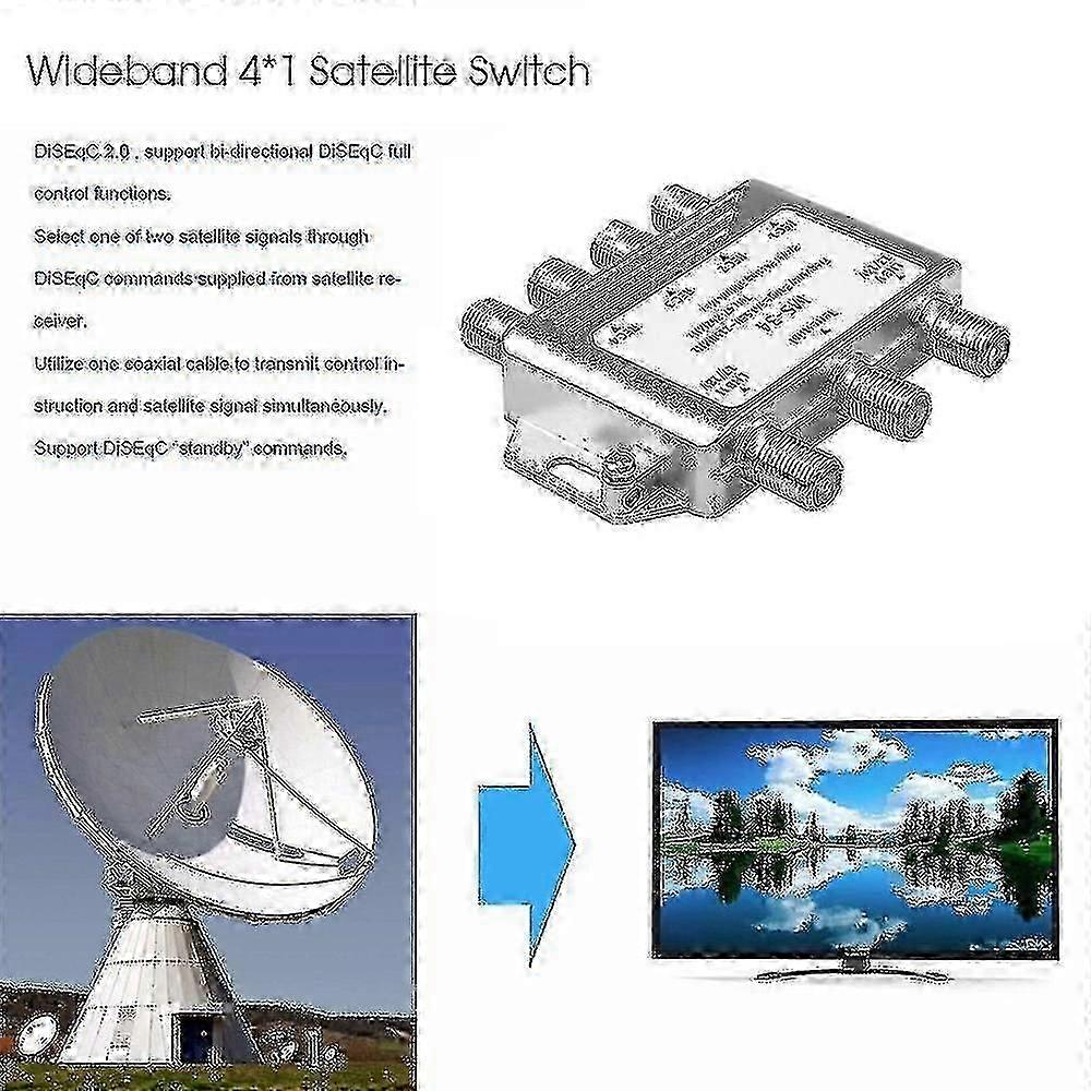 FTA TV multiswitch for LNB, 3 input 4 output for DVB-S2 DVB-T2 satellite