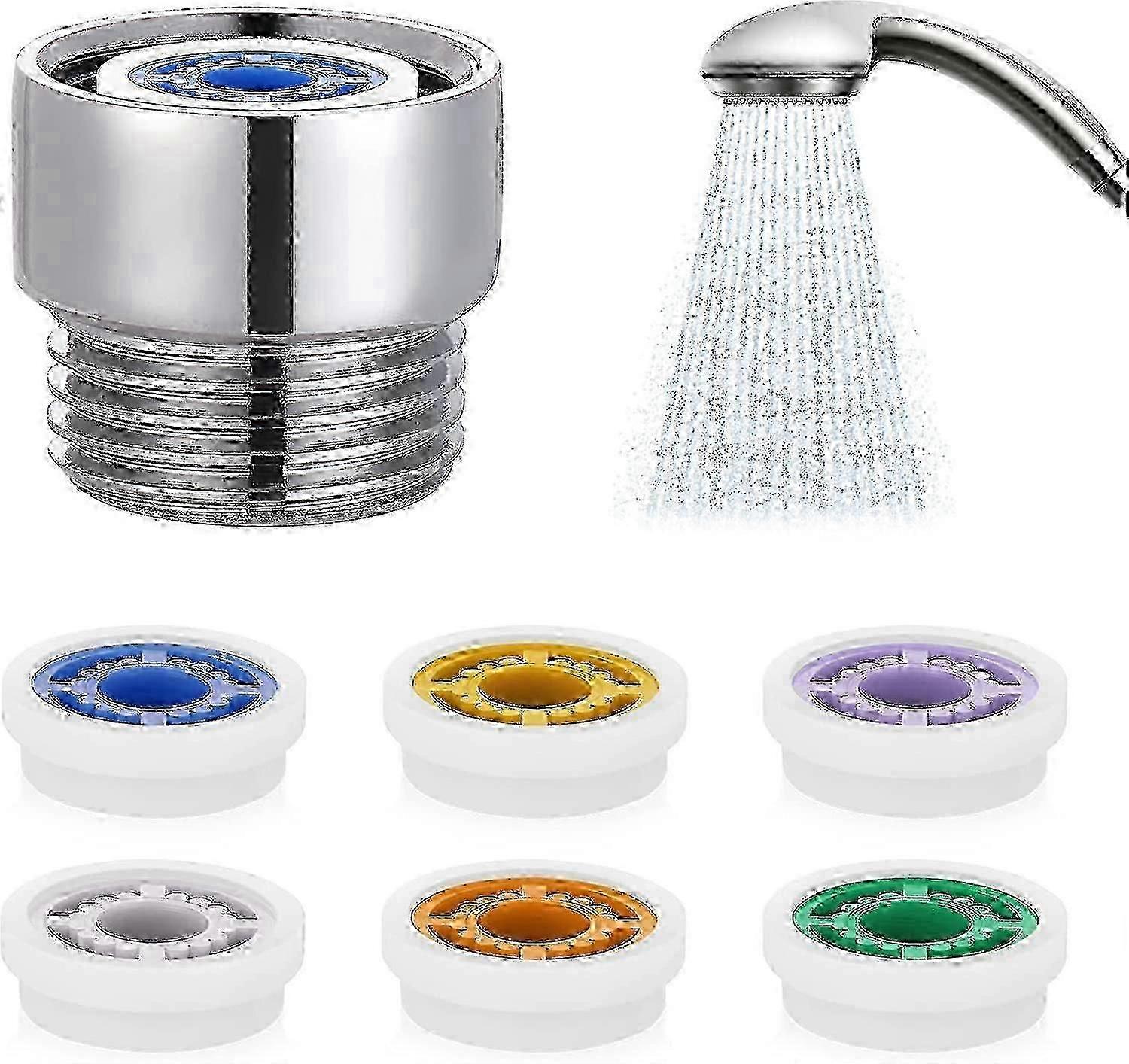 Flow Regulators for Shower Head, Shower Flow Restrictor Set, Adapter, 6 Different Flow Rates