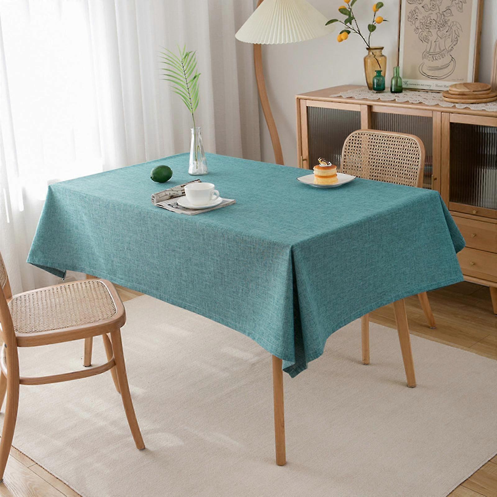 Linen-Style Waterproof Rectangle Tablecloth