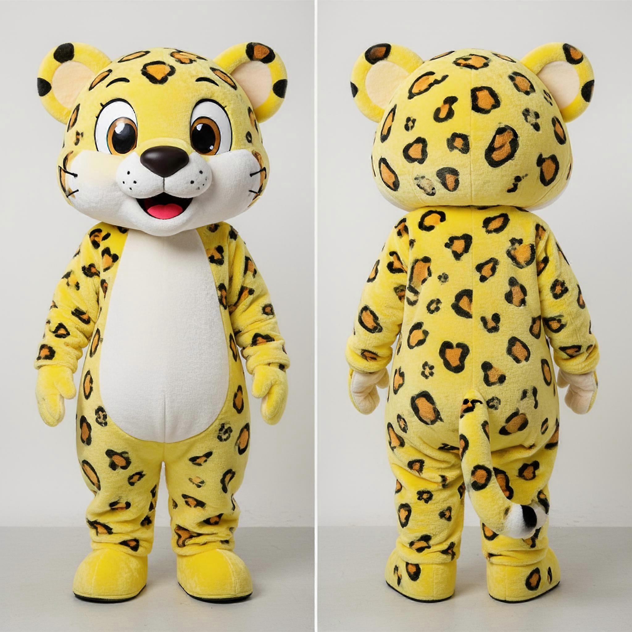 MASTICOT Lemon Yellow Cuddly Leopard Mascot