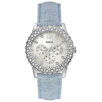 Guess- dazzler Watch for Women Analog Quartz with Synthetic Leather Bracelet W0336L7