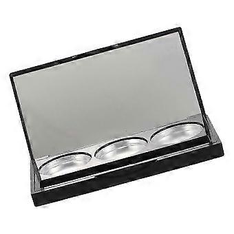 2026 Suitable Black Makeup Palette compatible with Eyeshadow Use 3-Grid Plastic Refillable Case