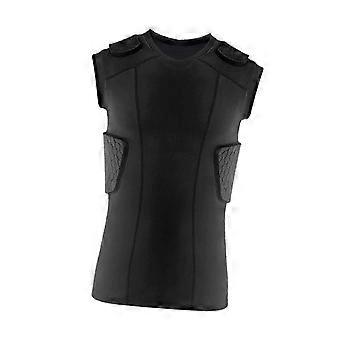 Men Padded Chest Rib Protector Vest, Compression Shirt Quick Drying Gear, Sleeveless, Sports Shock G -LM