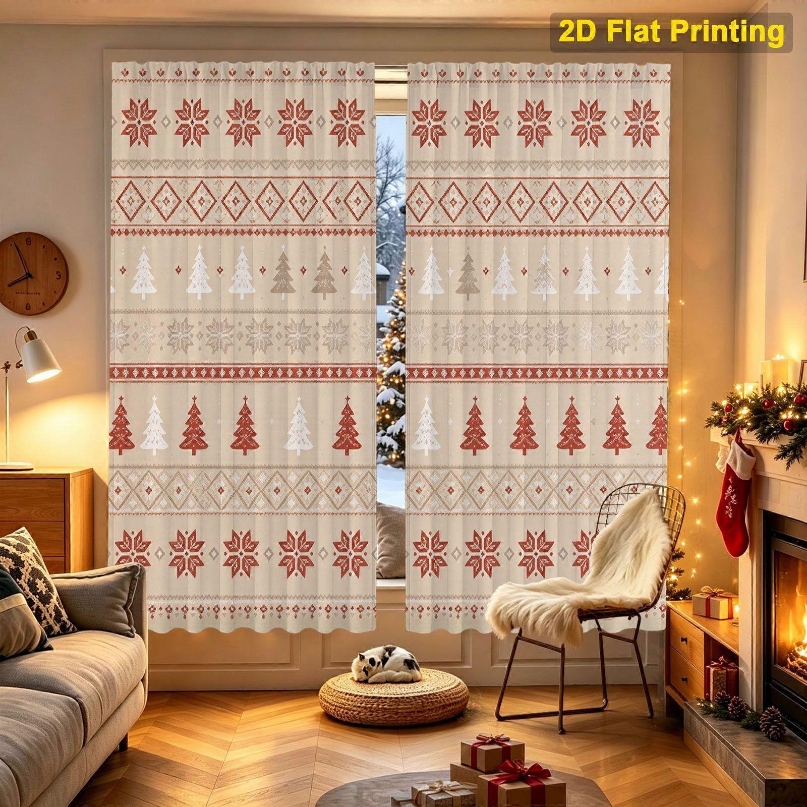 snowflake Print Curtain