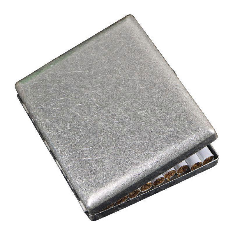 Ultra thin brass cigarette box flip with rolled flowers