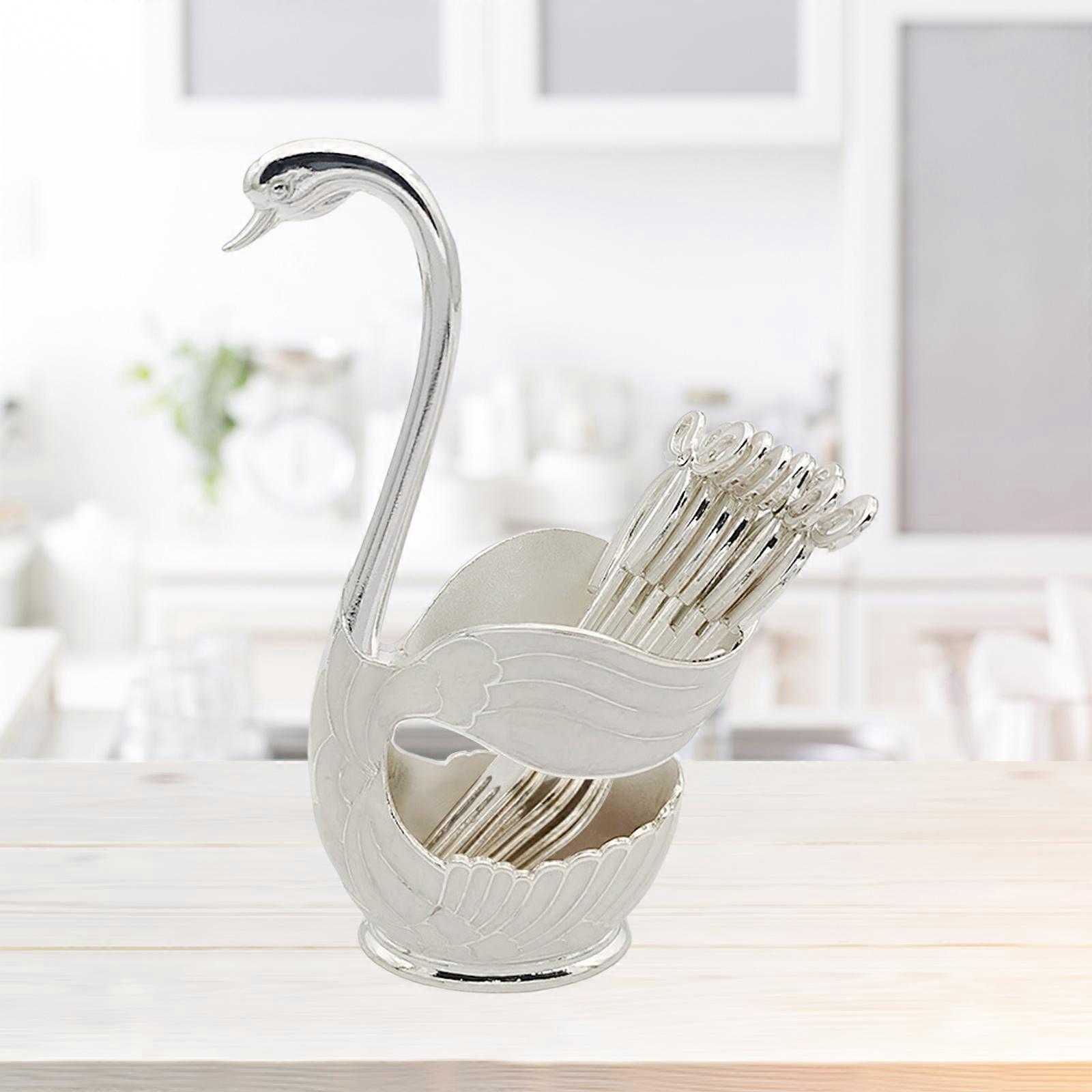 Modern Swan Tableware Holder Base Silverware Caddy Container Flatware Set