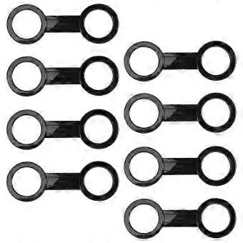 8 Pieces Scuba Diving Silicone Snorkel Mask Strap Keeper Holder Clips Retainer Attachment-brnv