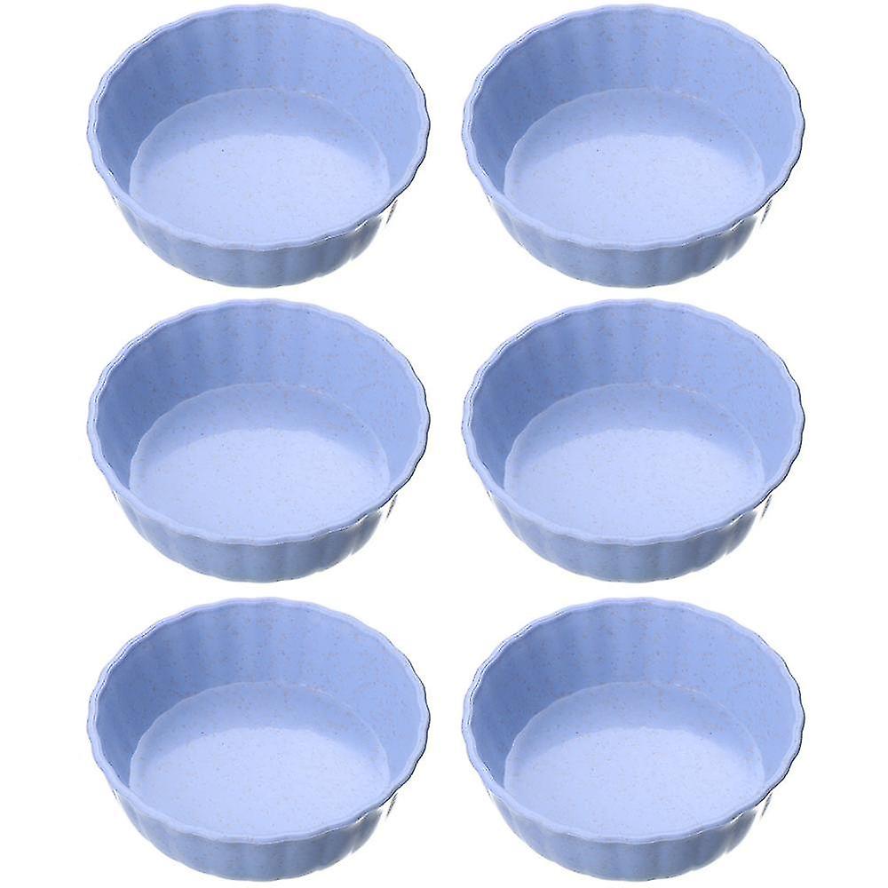 6pcs Unbreakable Dipping Saucers For Side Disheswheat Straw