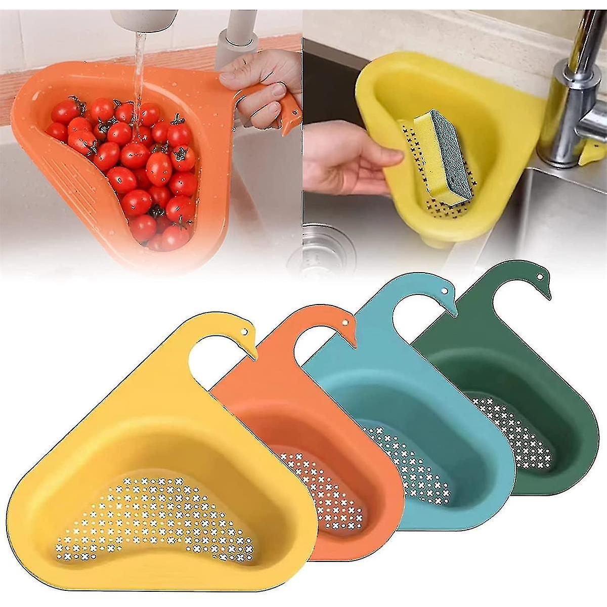Swan Sink Basket, Corner Kitchen Sink Strainer Basket, Kitchen Triangle Sink Filter